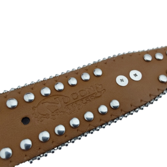 Nocona Rhinestone Leather Belt Size 24 - Picture 8 of 12
